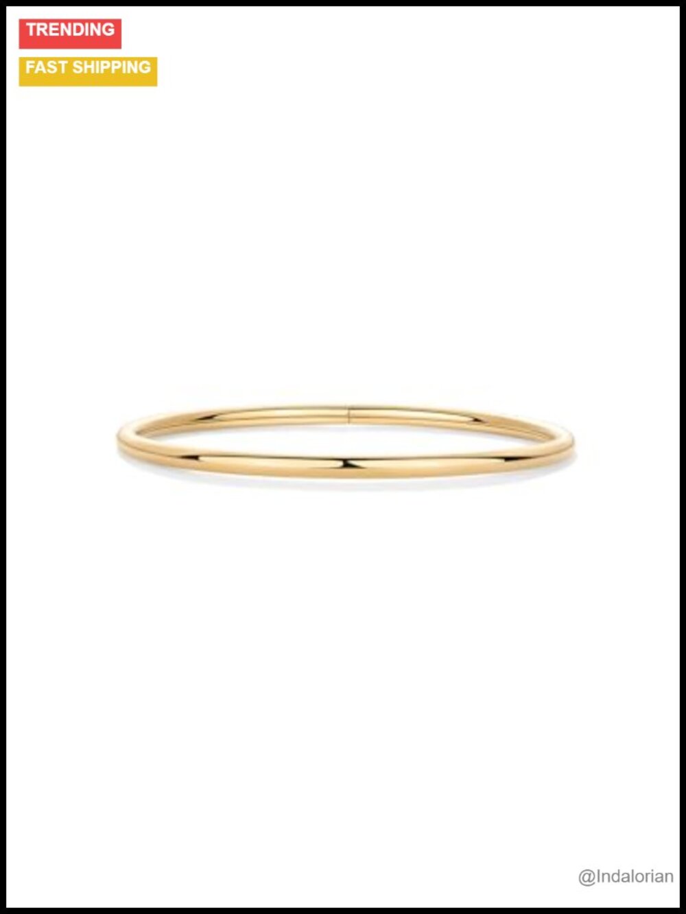 14K Gold Plated Stainless Steel Bangle Bracelet Waterproof Hypoallergenic